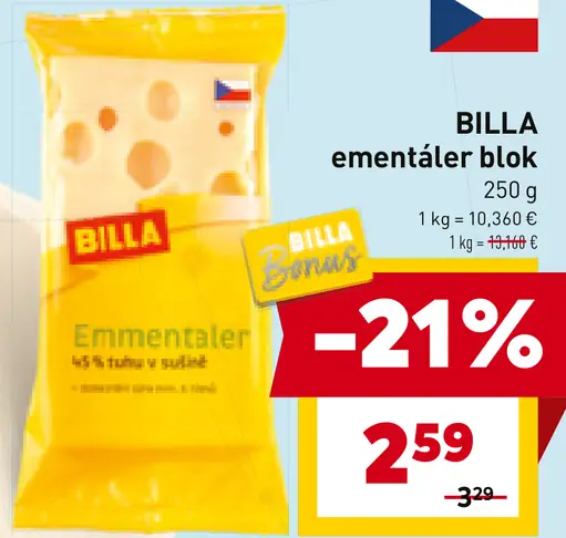 BILLA emmentaler blok