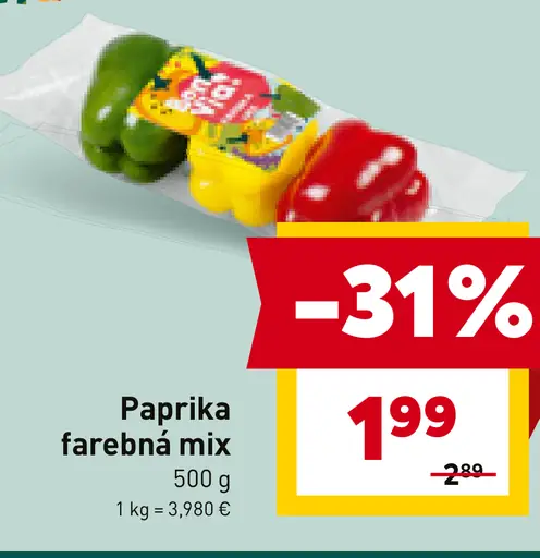 Paprika farebná mix