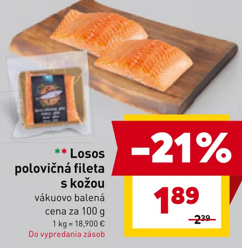 Losos polovičná fileta s kožou