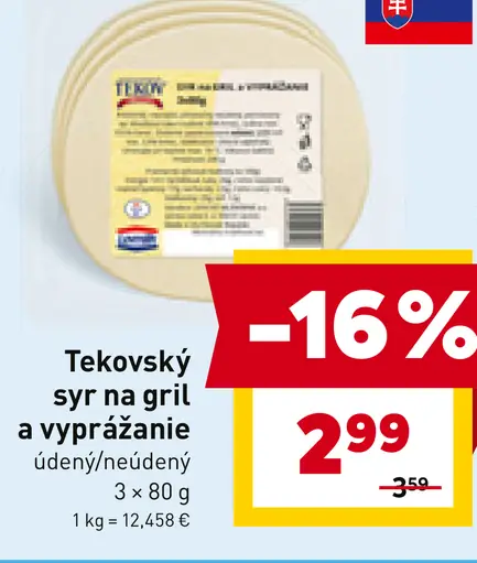 Tekovský syr na gril a vyprážanie údený/neúdený