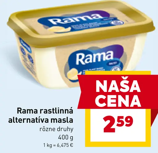 Rama rastlinná alternatíva masla