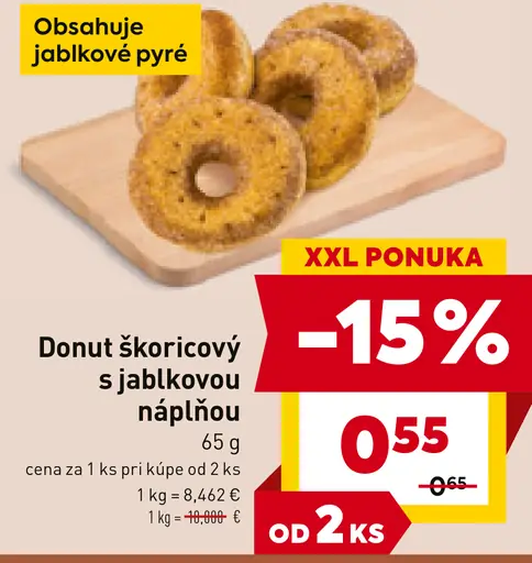 Donut škoricový s jablkovou náplňou