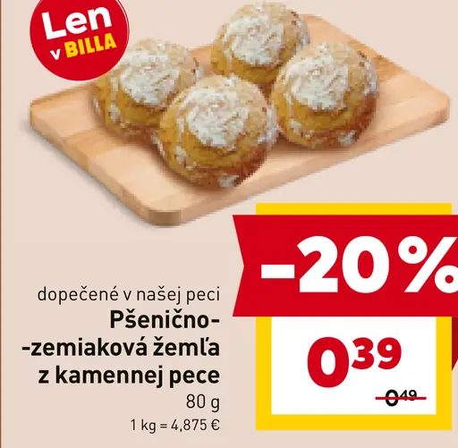 Pšenično-zemiaková žemľa z kamennej pece