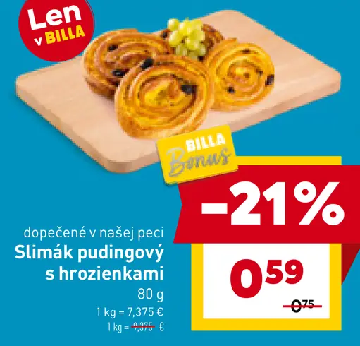 Slimák pudingový s hrozienkami