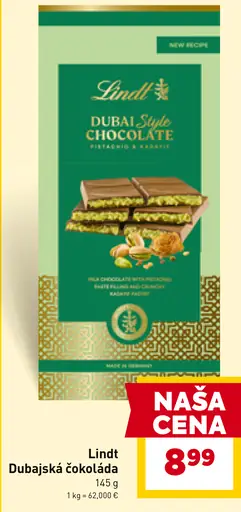 Lindt Dubajská čokoláda