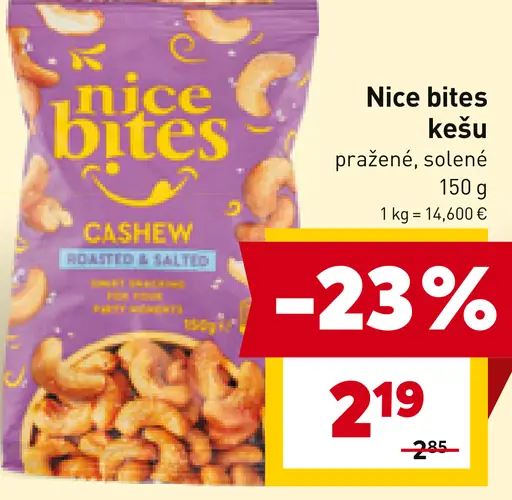 Nice bites kešu pražené, solené