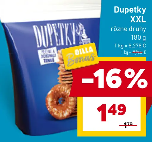 Dupetky XXL rôzne druhy