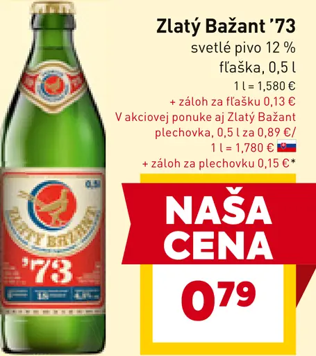Zlatý Bažant '73 pivo svetlý ležiak 7 x