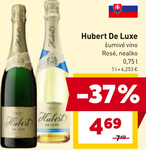 Hubert De Luxe šumivé víno Rosé, nealko