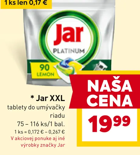 Jar XXL tablety do umývačky riadu