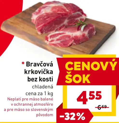 Bravčová krkovička bez kosti, plátky