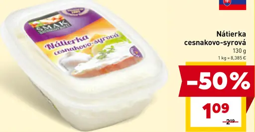 Nátierka cesnakovo-syrová