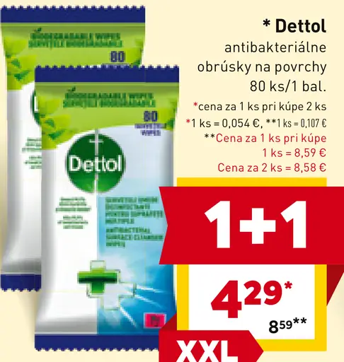 Dettol Antibakteriálne obrúsky na povrchy