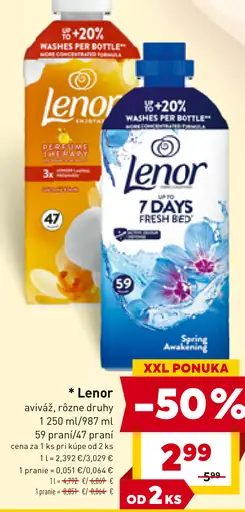 Lenor aviváž rôzne druhy