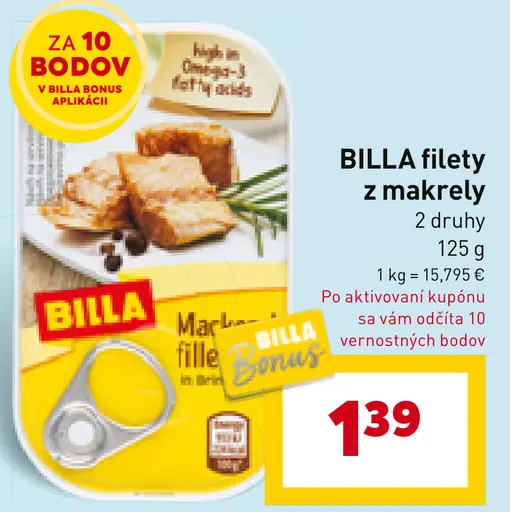 BILLA filety z makrely