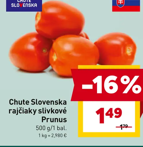 Chute Slovenska rajčiaky slivkové Prunus