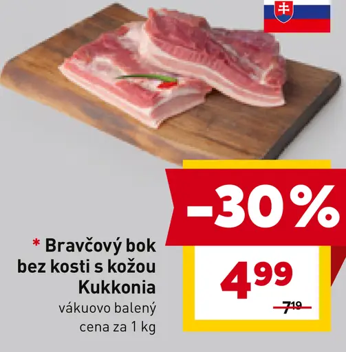 Bravčový bok bez kosti s kožou