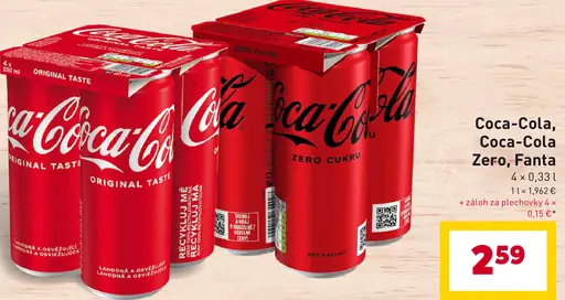 Coca-Cola, Coca-Cola Zero, Sprite, Fanta