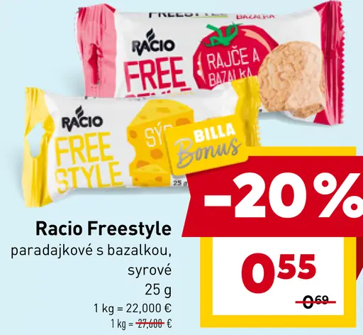 Racio Freestyle paradajkové a bazalkou, syrové