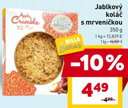 Apple Crumble jablkový koláč s mrveničkou