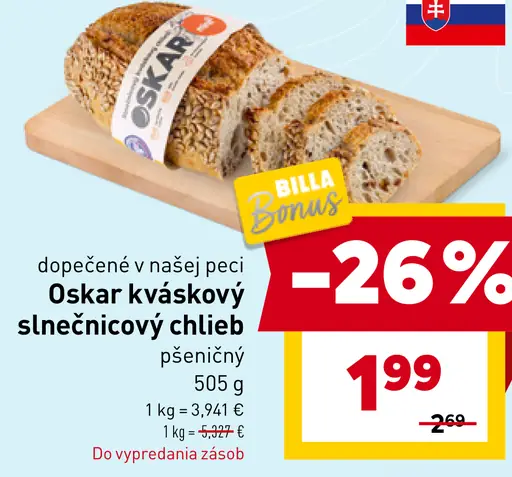 Oskar kváskový slnečnicový chlieb