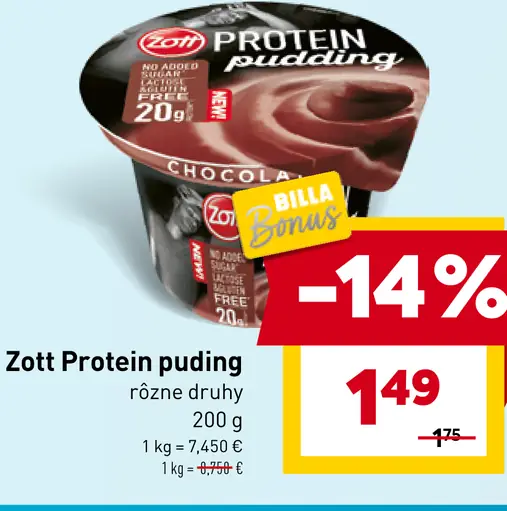 Zott Protein puding rôzne druhy