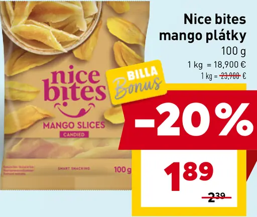 Nice bites mango plátky