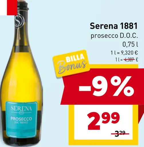 Serena 1881 prosecco D.O.C.