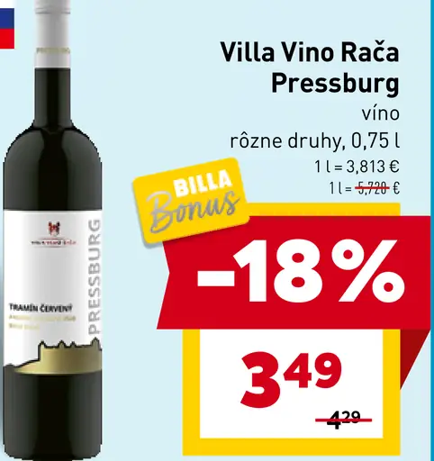 Villa Vino Rača Pressburg víno