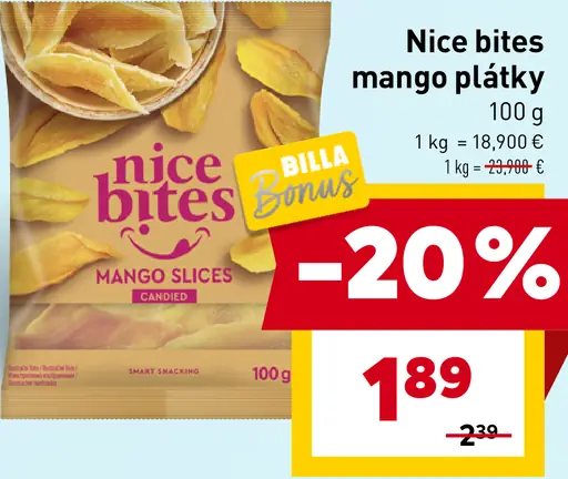 Nice bites mango plátky