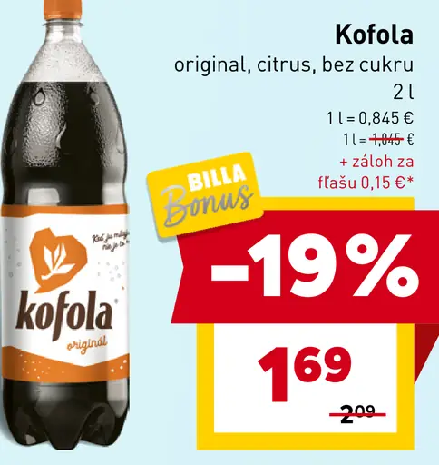 Kofola original, citrus, bez cukru