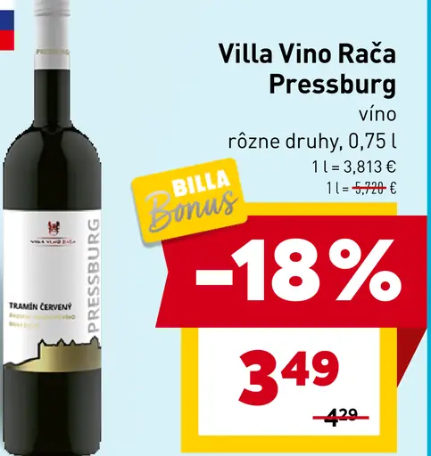Villa Vino Rača Pressburg víno