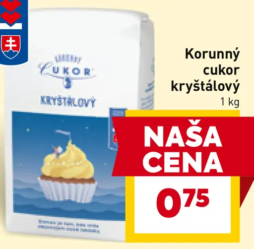 Korunný cukor kryštálový