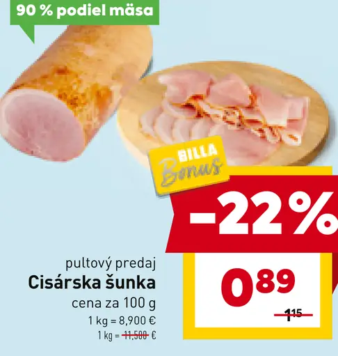 BILLA císařská šunka