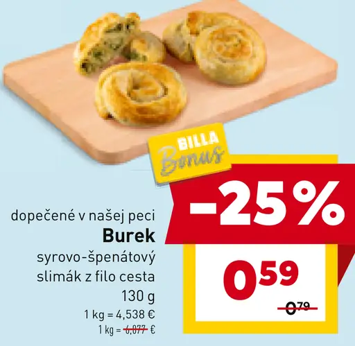 Burek syrovo-špenátový slimák z lístkového cesta