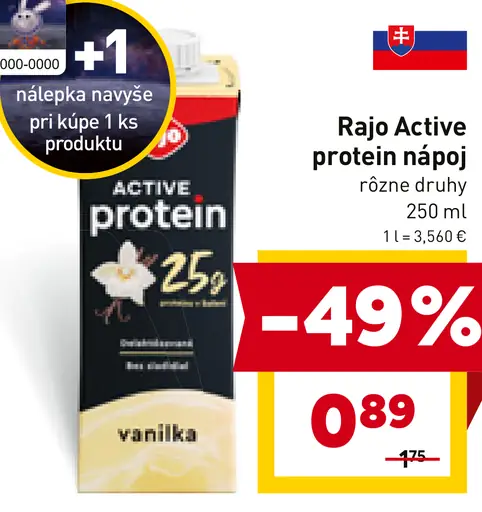 Rajo Active protein nápoj vanilka