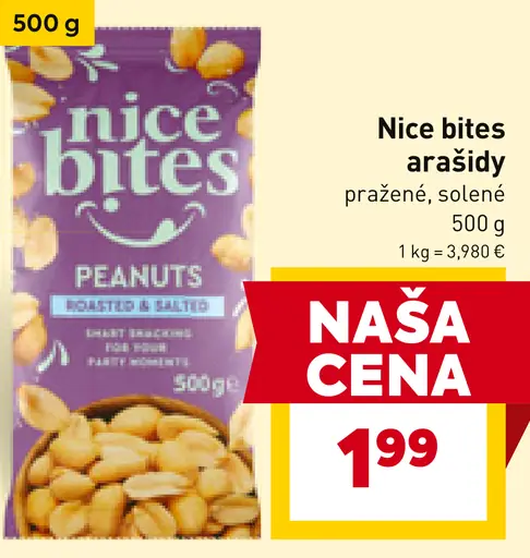 Nice bites arašidy pražené, solené