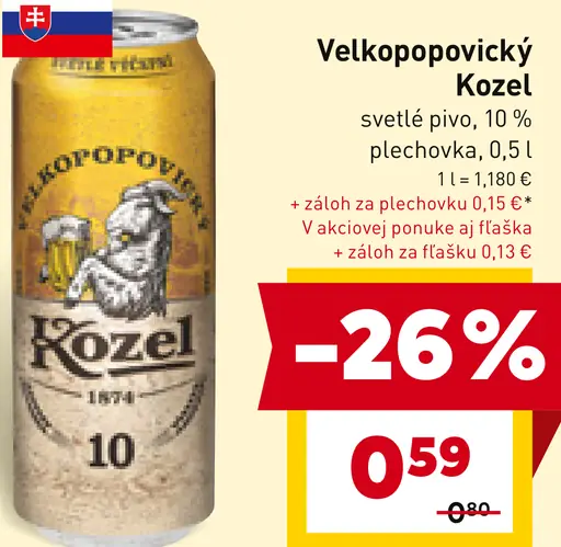 Velkopopovický Kozel plechovka
