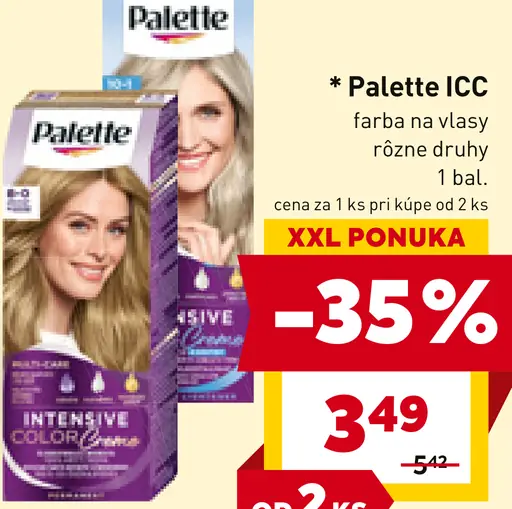 Palette ICC farba na vlasy