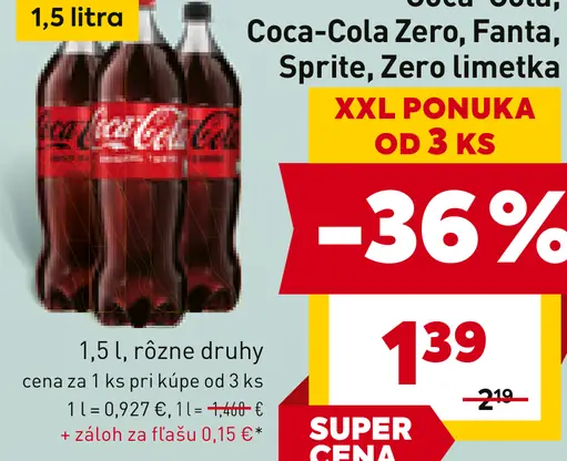 Coca-Cola, Coca-Cola Zero, Fanta, Sprite, Zero limetka