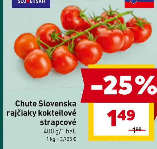 Chute Slovenska rajčiaky kokteilové strapcové