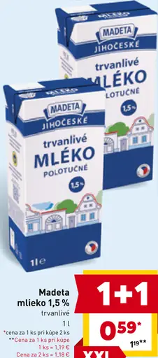 Madeta Trvanlivé mlieko
