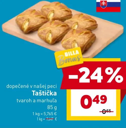 Taštička tvaroh a marhuľa