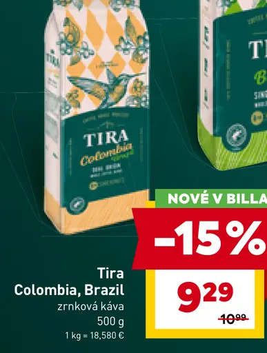 Tira Colombia, Brazil zrnková káva