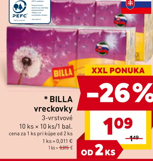 BILLA vreckovky 3-vrstvové