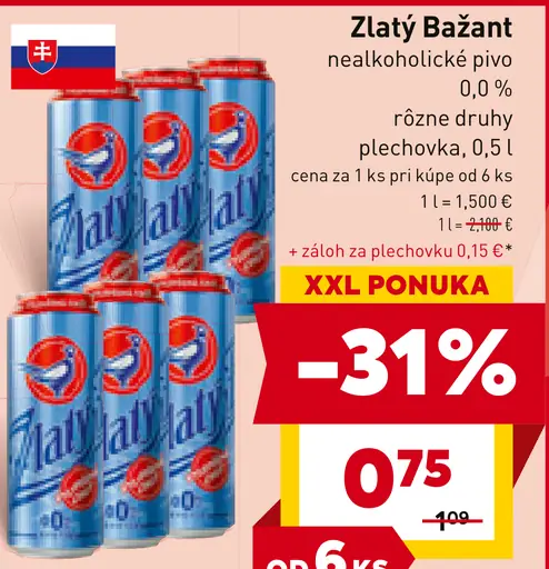 Zlatý Bažant Tmavé výčapné pivo plechovka