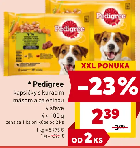 Pedigree kapsičky s kuracím mäsom a zeleninou v šťave