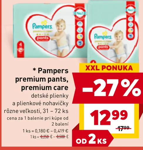 Pampers premium pants, premium care