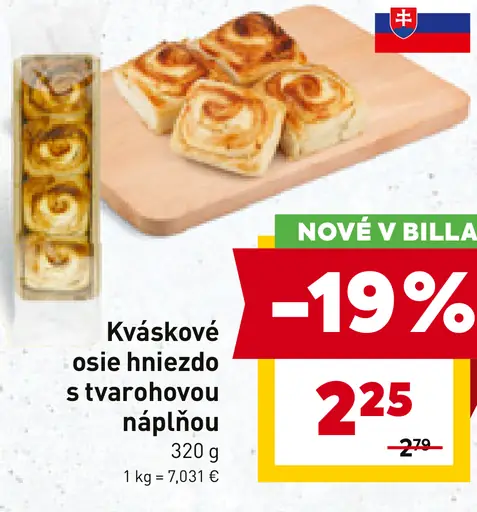 Kváskové osie hniezdo s tvarohovou náplňou