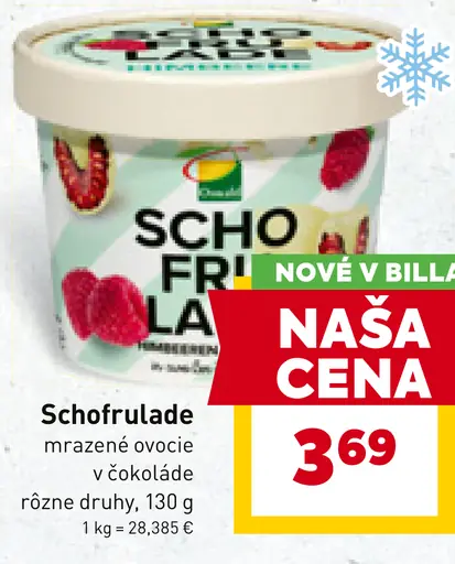 Schofrulade mrazené ovocie v čokoláde